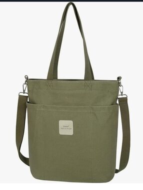 'ISWEE' CARRYALL TOTE, CROSSBODY, SHOULDER BAG TOP-ZIP, CANVAS